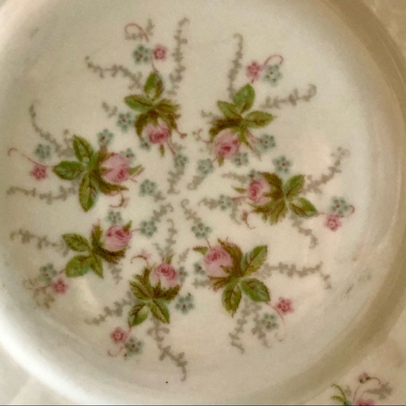4 Fine Bone China Pink Roses Salad Dessert Plates - Picture 2 of 6